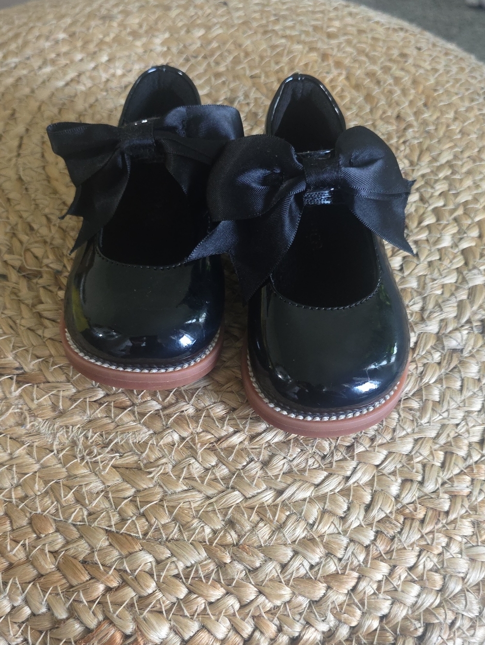 Girls Black Patent Bow Mary Jane Dress Shoes